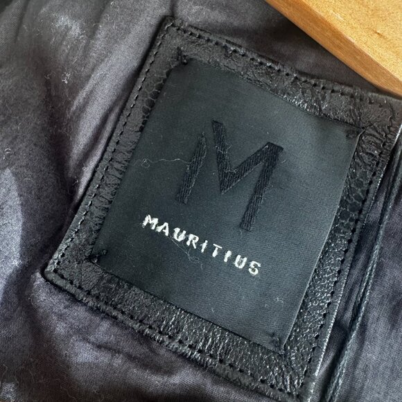 Mauritius Black Lambskin Zebra Print Leather Moto Jacket S - Picture 2 of 11